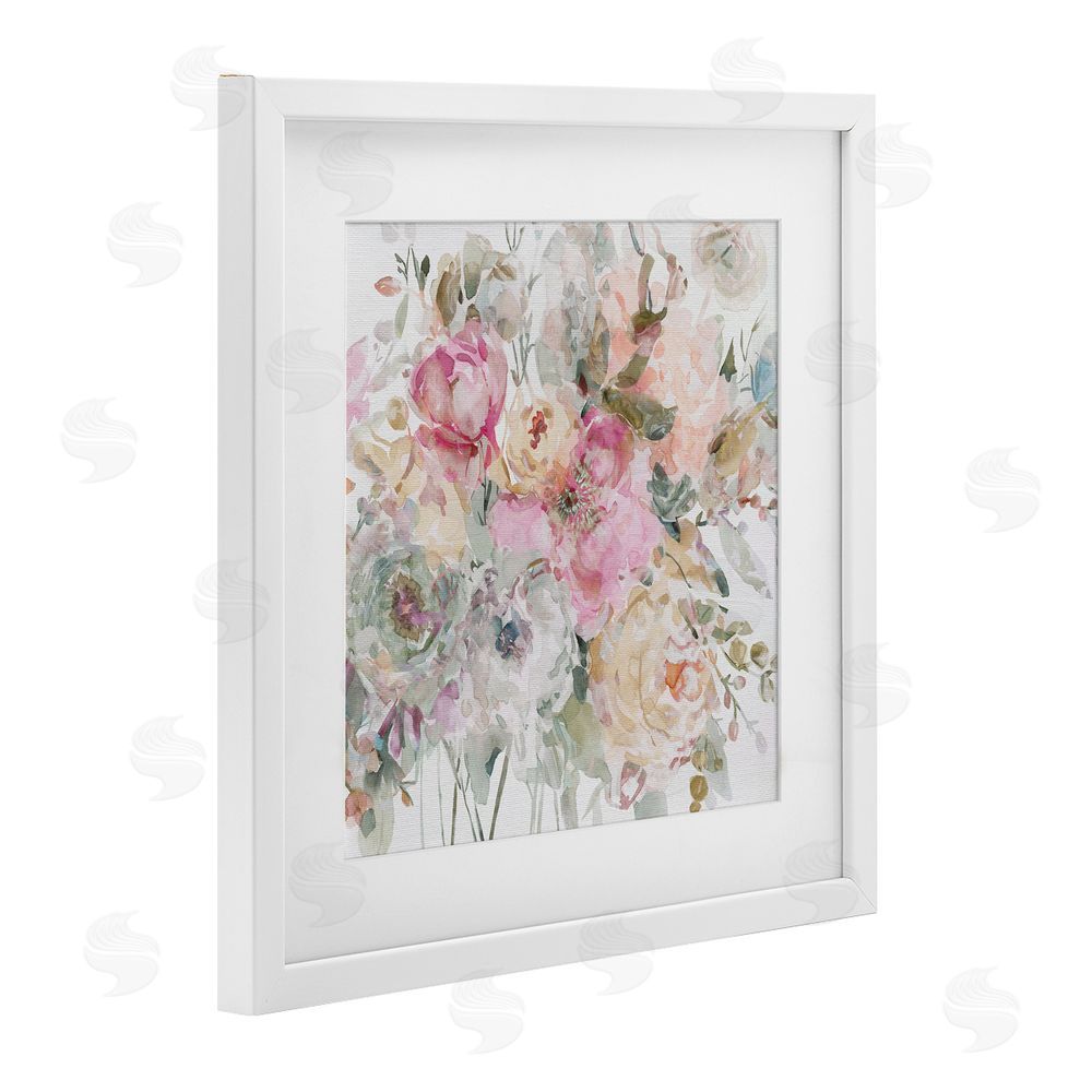 Carol Robinson Romantic Pastel Petals White Framed Print Under Glass Wall Art