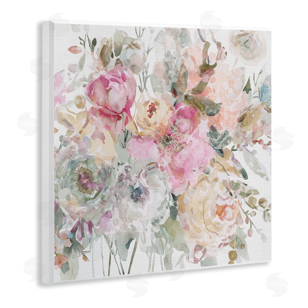 Carol Robinson Romantic Pastel Petals Wooden Wall Plaque Art Print