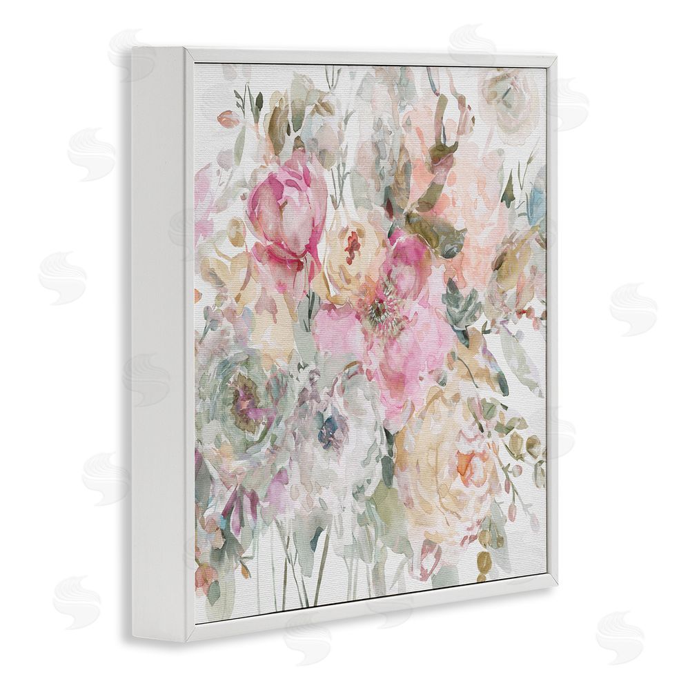 Carol Robinson Romantic Pastel Petals White Framed Giclee Wall Art Print