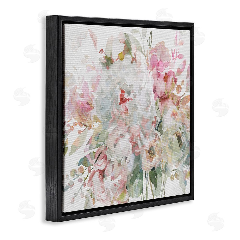 Carol Robinson Romantic Pastel Blossoms Black Floating Frame Canvas Wall Art Print
