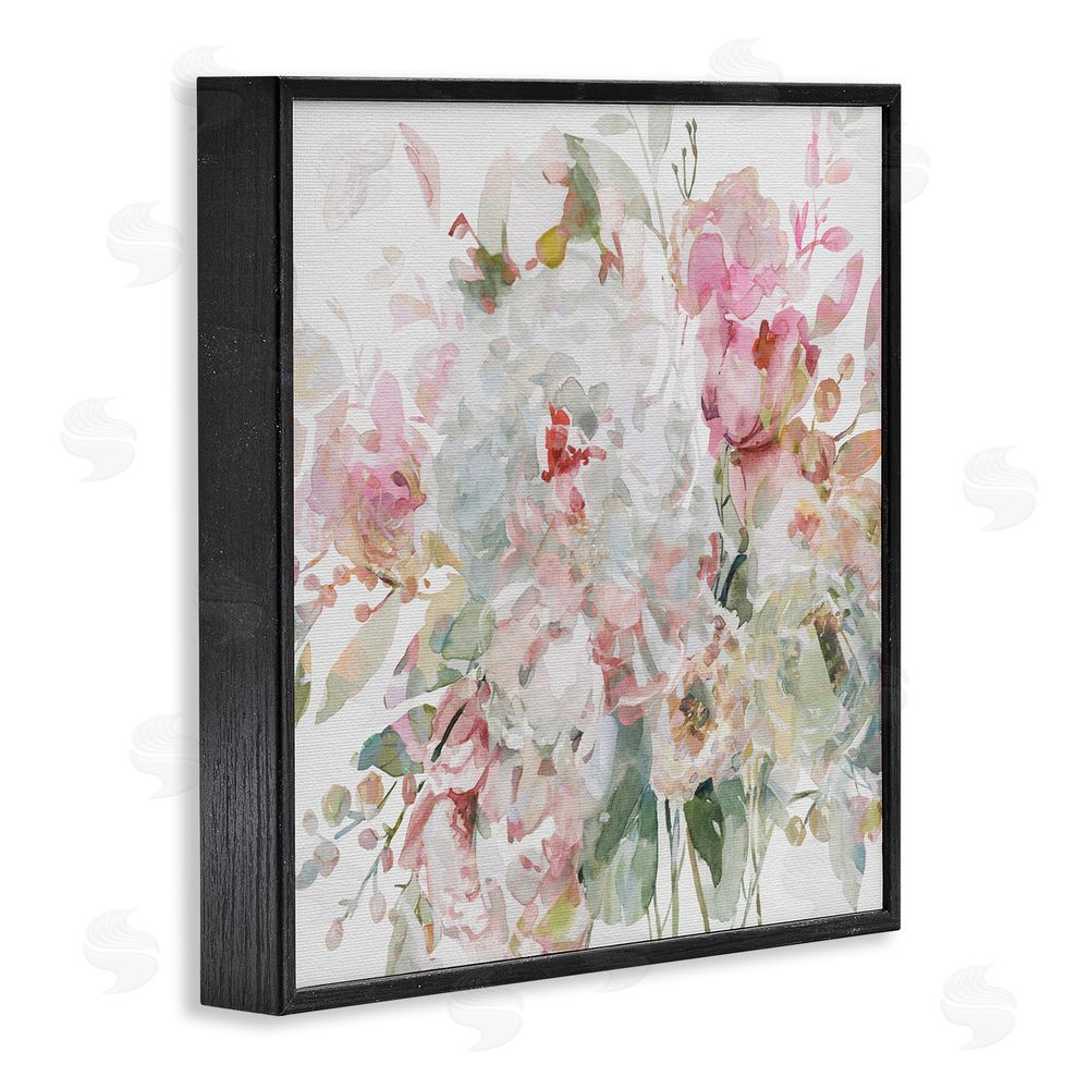 Carol Robinson Romantic Pastel Blossoms Black Framed Giclee Wall Art Print