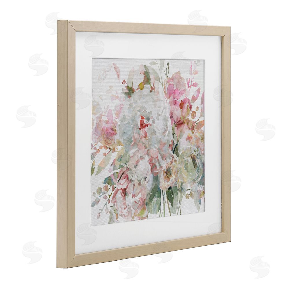Carol Robinson Romantic Pastel Blossoms Brown Framed Print Under Glass Wall Art