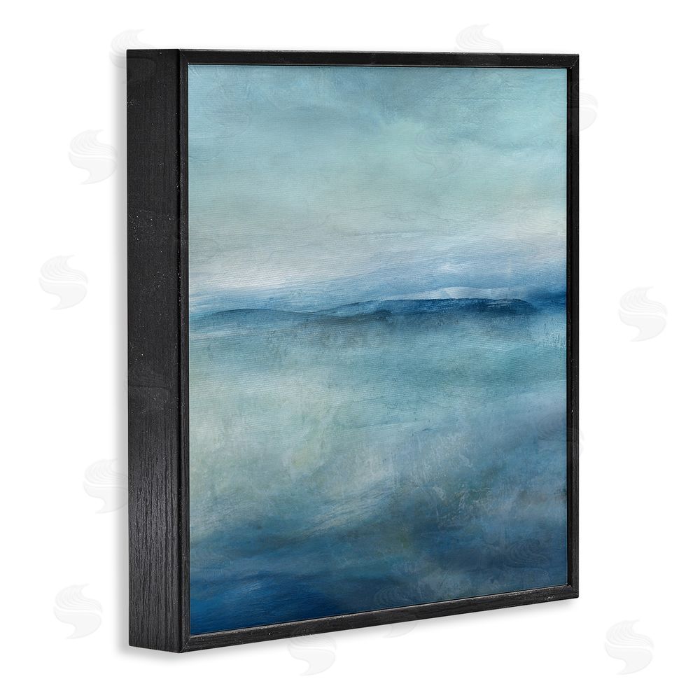 Carol Robinson Misty Blue Coastal Horizon Black Framed Giclee Wall Art Print