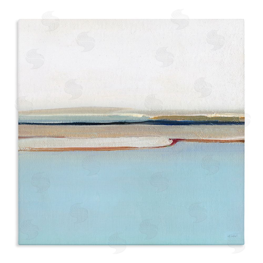 Sally Swatland Serene Minimal Shoreline at Dawn Stretched Canvas Wall Art Print