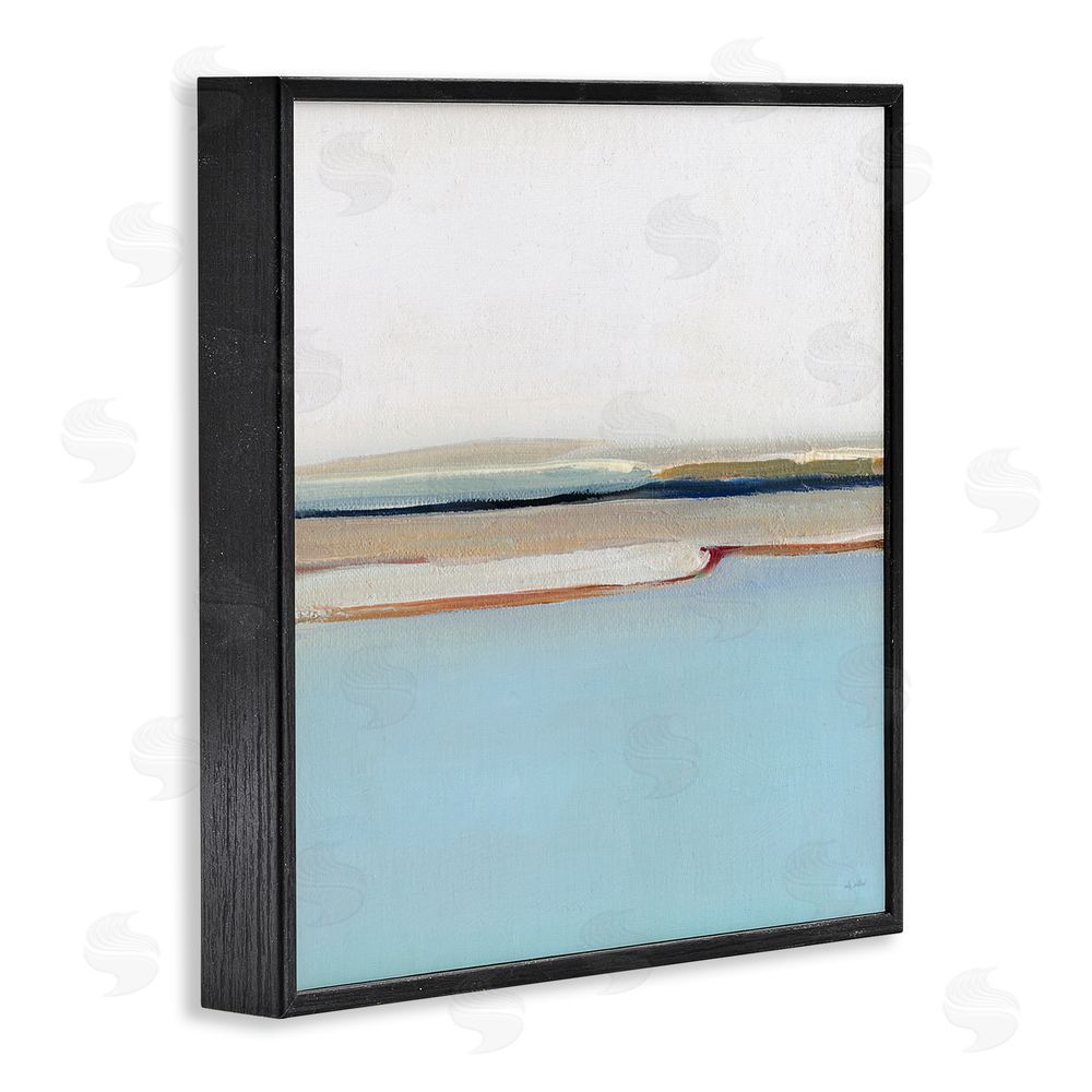 Sally Swatland Serene Minimal Shoreline at Dawn Black Framed Giclee Wall Art Print