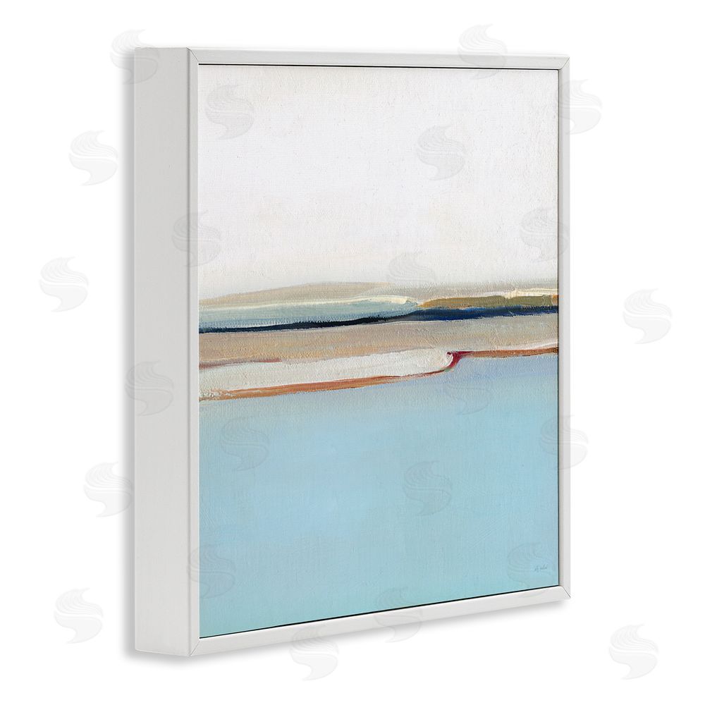 Sally Swatland Serene Minimal Shoreline at Dawn White Framed Giclee Wall Art Print