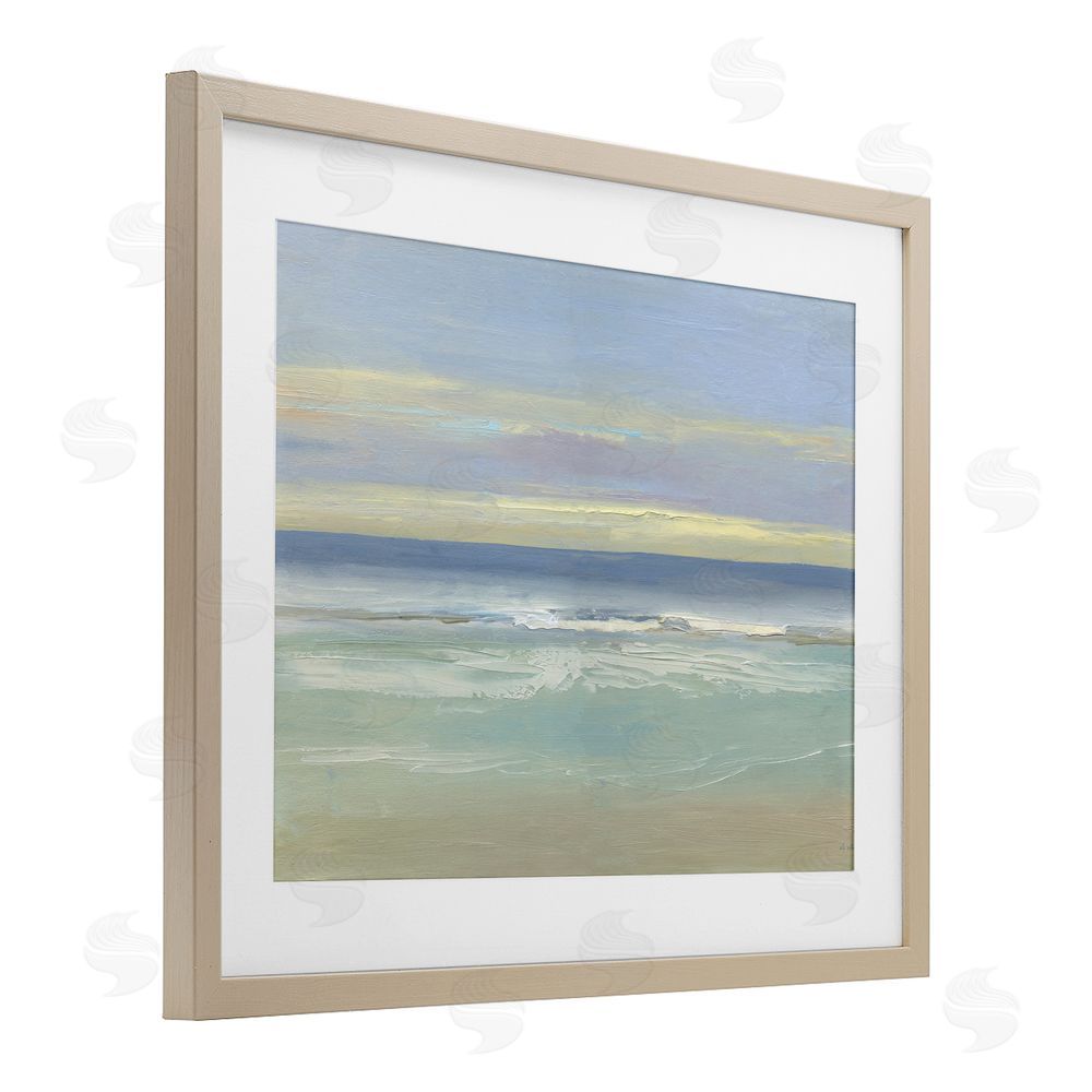 Sally Swatland Tranquil Coastal Morning Waves Brown Framed Print Under Glass Wall Art