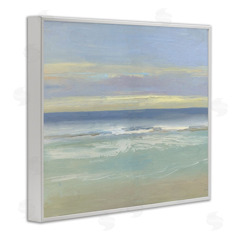 Sally Swatland Tranquil Coastal Morning Waves White Framed Giclee Wall Art Print