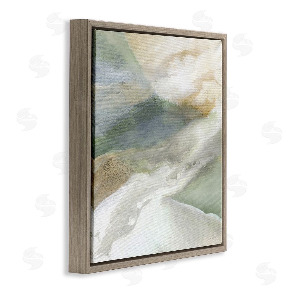 Carol Robinson Serene Mist Over Rolling Fields Brown Floating Frame Canvas Wall Art Print