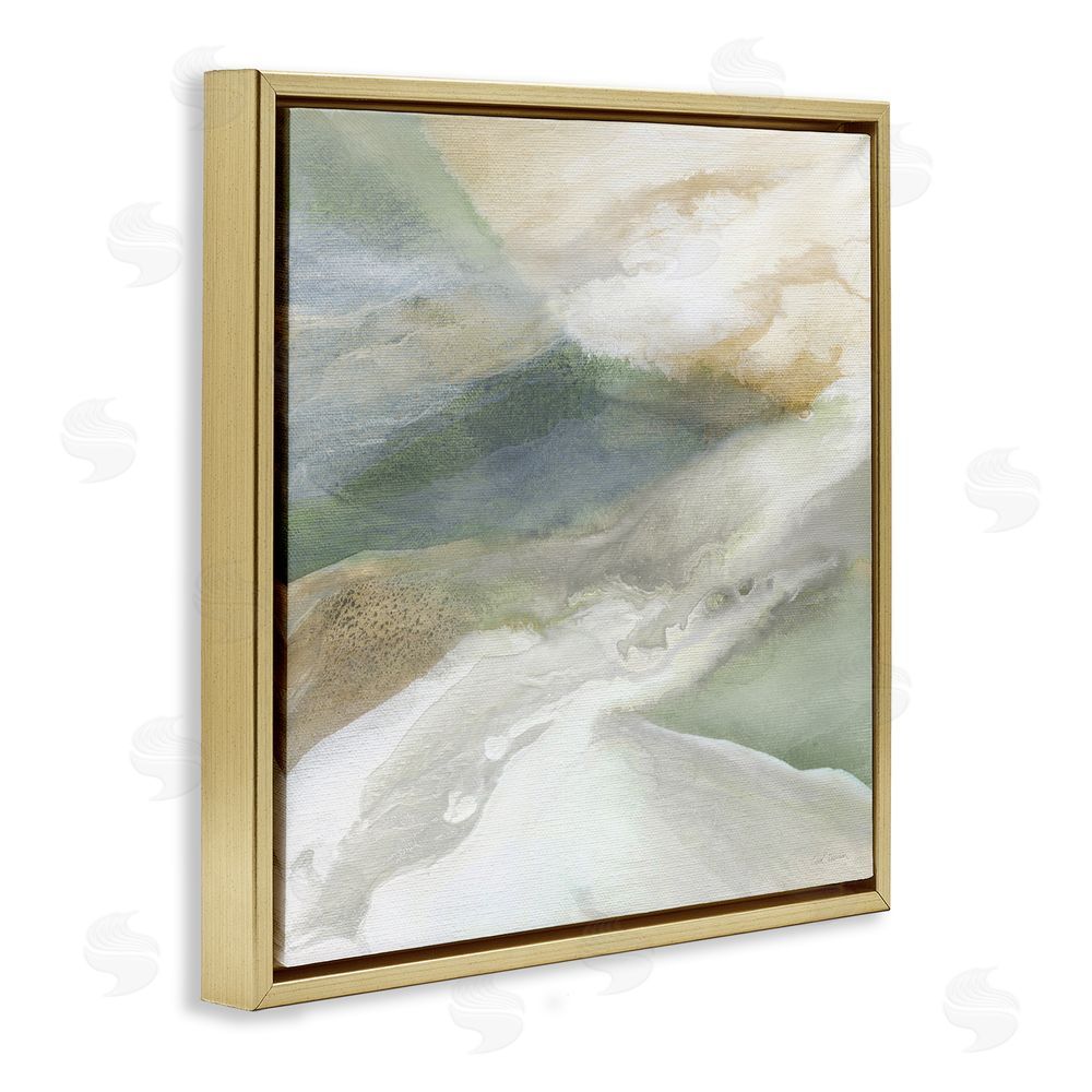 Carol Robinson Serene Mist Over Rolling Fields Gold Floating Frame Canvas Wall Art Print
