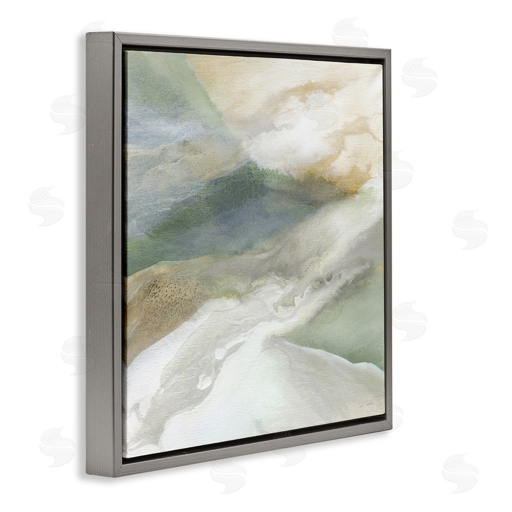 Carol Robinson Serene Mist Over Rolling Fields Gray Floating Frame Canvas Wall Art Print