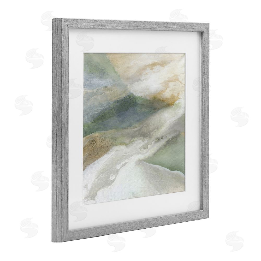 Carol Robinson Serene Mist Over Rolling Fields Gray Framed Print Under Glass Wall Art