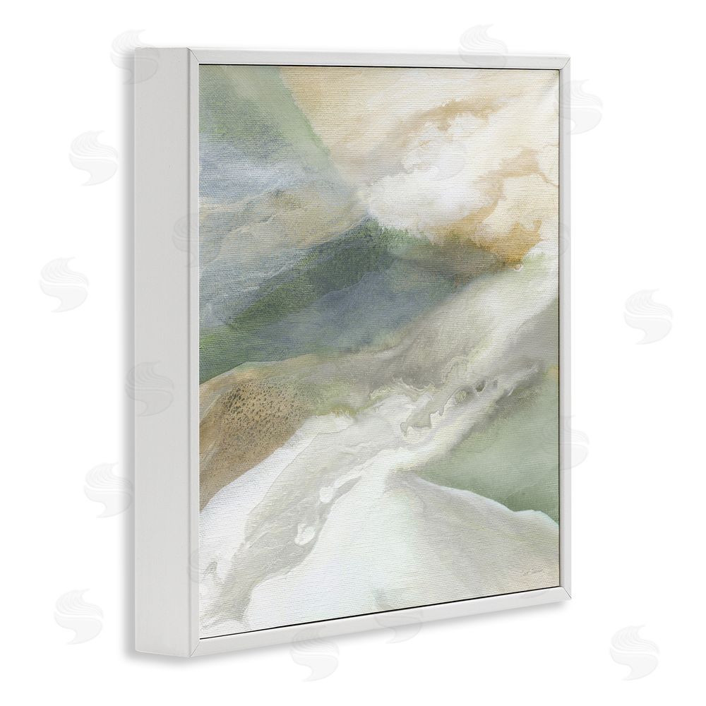 Carol Robinson Serene Mist Over Rolling Fields White Framed Giclee Wall Art Print