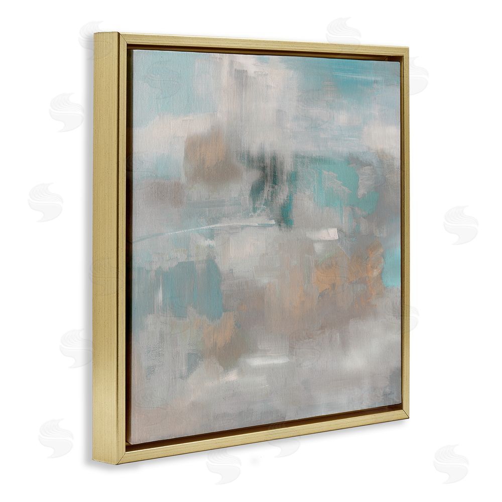 Sally Swatland Serene Soft Abstract Study Gold Floating Frame Canvas Wall Art Print