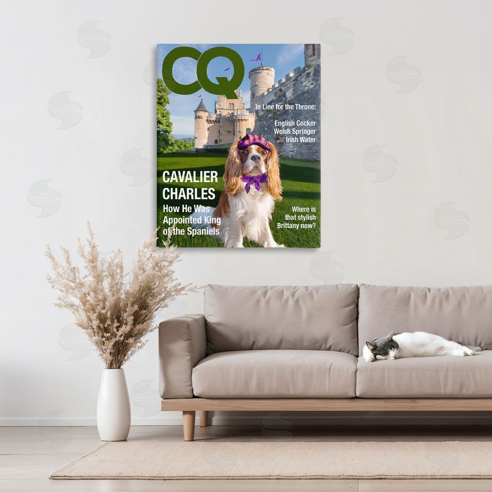 Grotto Studios Royal Cavalier Magazine Stretched Canvas Wall Art in Room