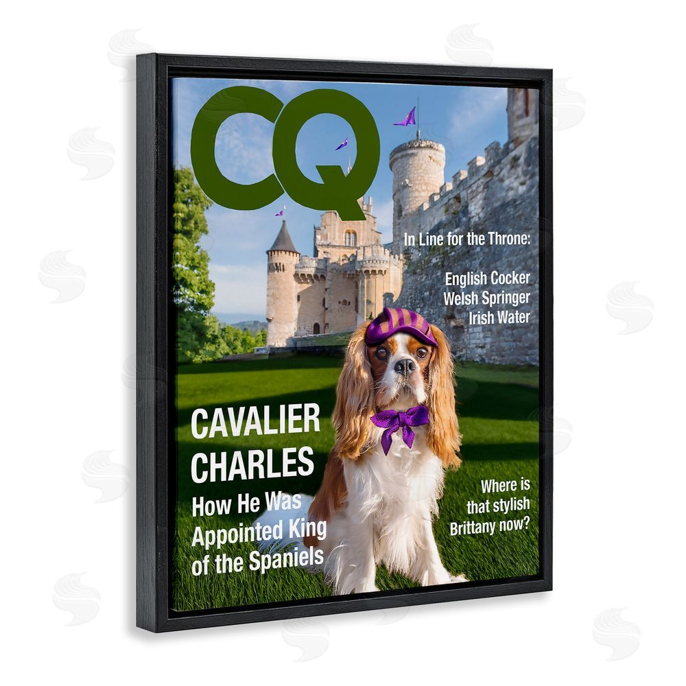 Grotto Studios Royal Cavalier Magazine Black Floating Frame Canvas Wall Art Print