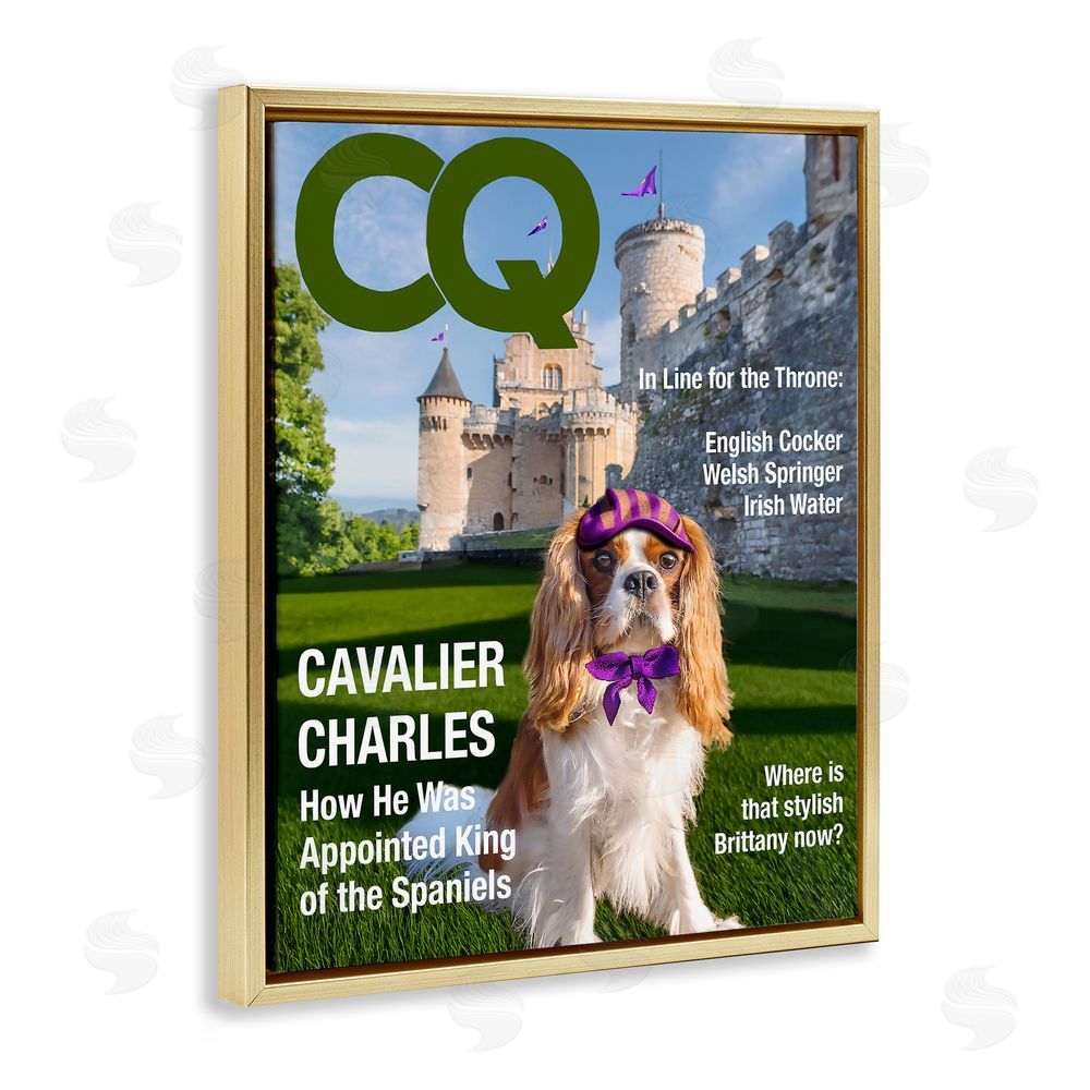 Grotto Studios Royal Cavalier Magazine Gold Floating Frame Canvas Wall Art Print