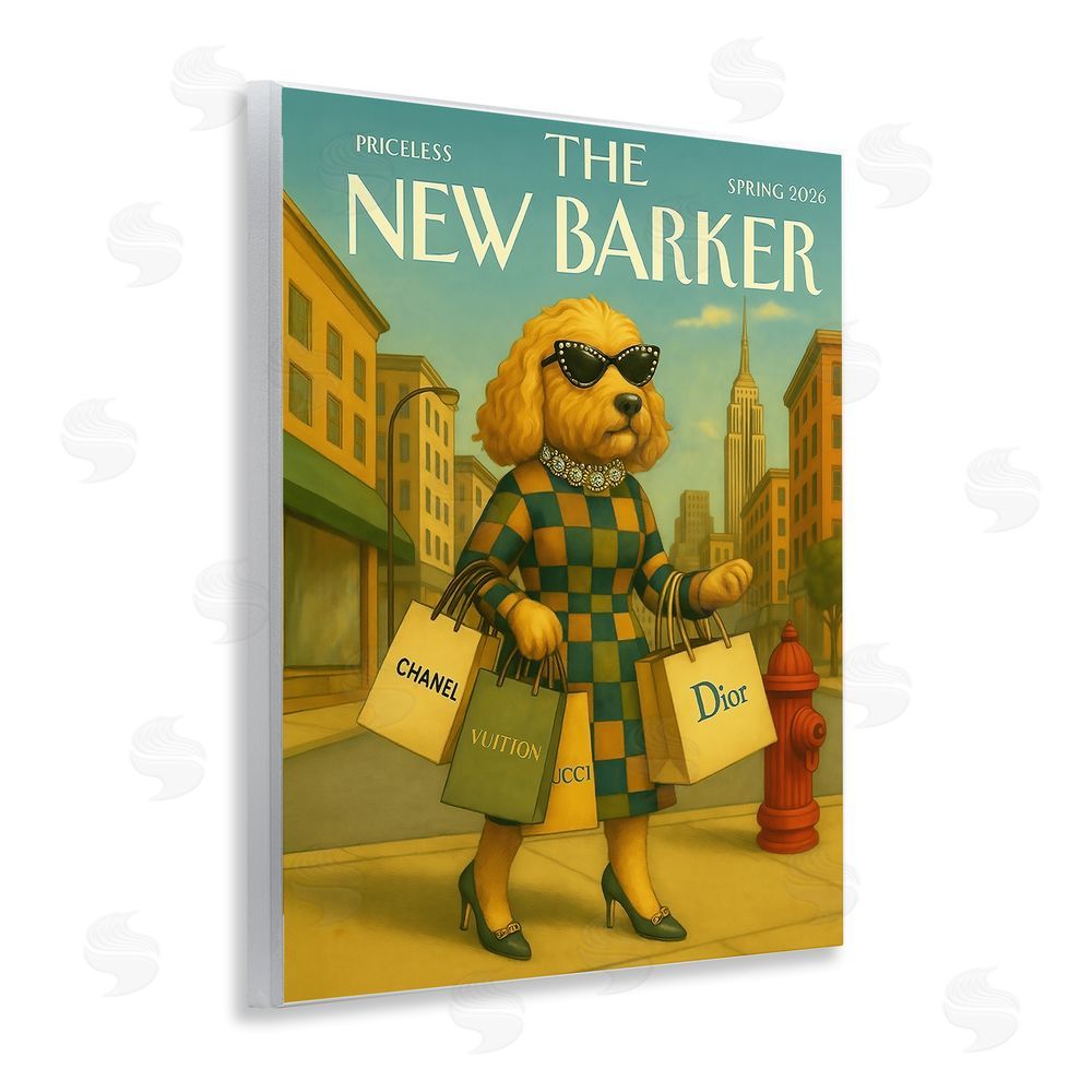 Grotto Studios New Barker Dog Magazine Wall Plaque Art Print