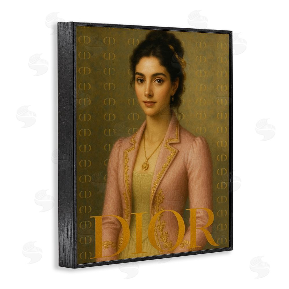 Grotto Studios Iconic Gentlewoman Fashion Black Framed Giclee Wall Art Print
