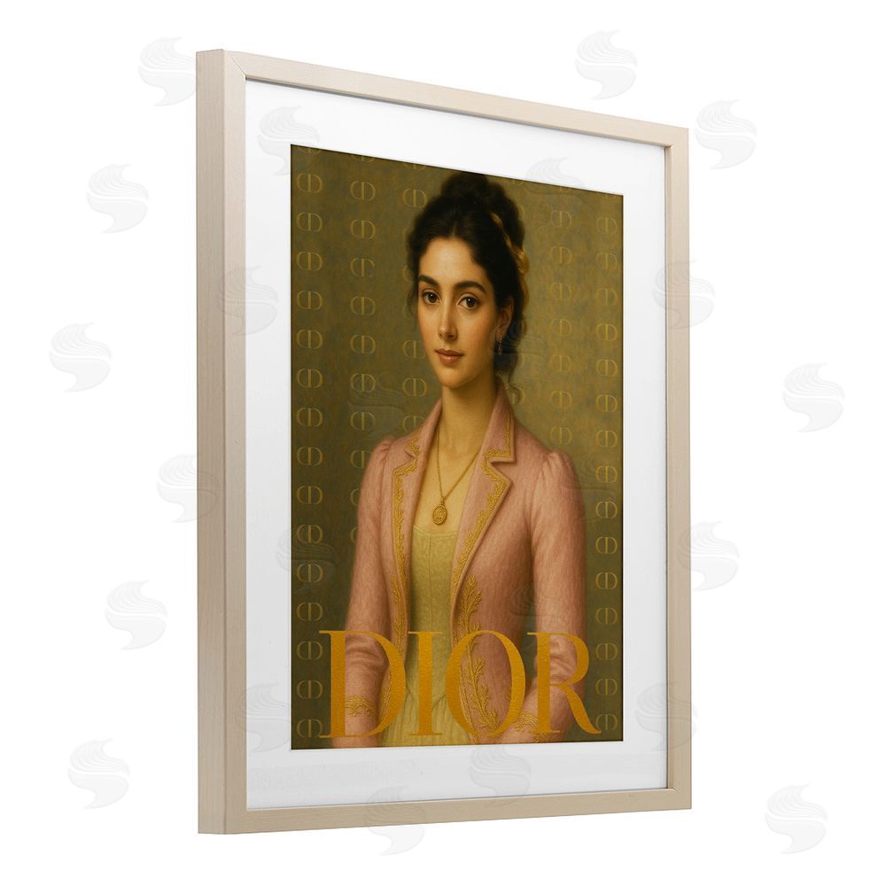 Grotto Studios Iconic Gentlewoman Fashion Birch Framed Print Under Glass Wall Art