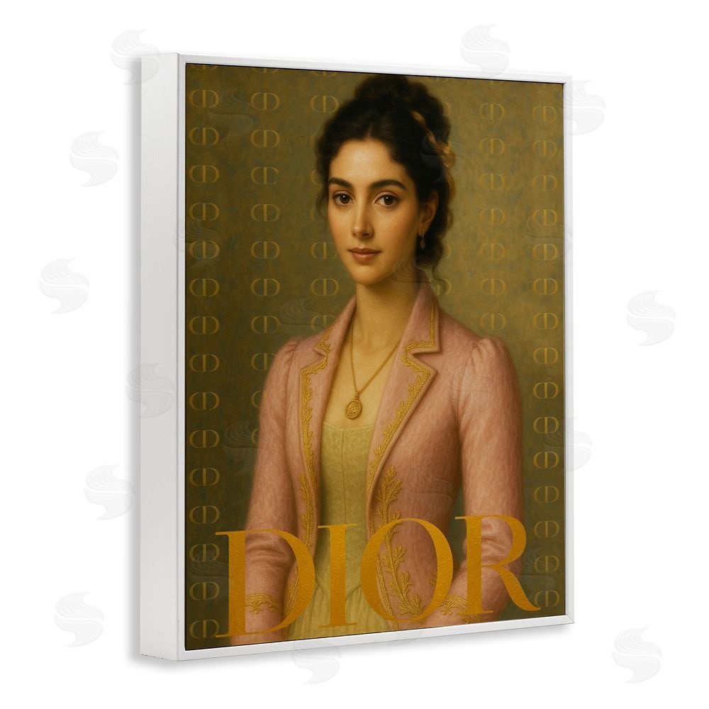 Grotto Studios Iconic Gentlewoman Fashion White Framed Giclee Wall Art Print