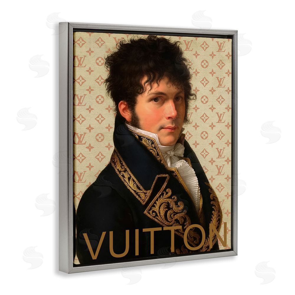 Grotto Studios Glam Gentleman In Spring Gray Floating Frame Canvas Wall Art Print