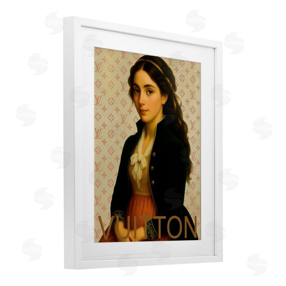 Grotto Studios Glam Gentlewoman in Spring White Framed Print Under Glass Wall Art
