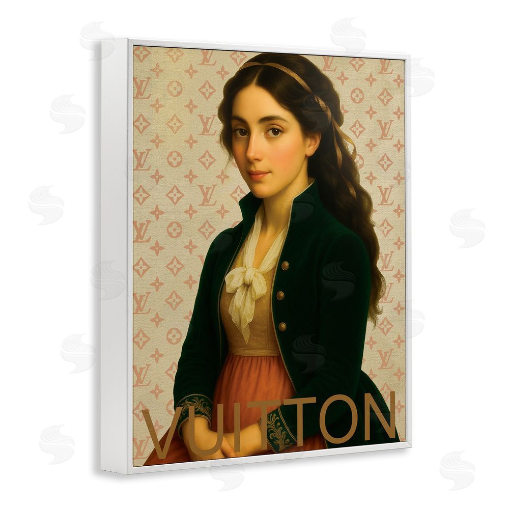Grotto Studios Glam Gentlewoman in Spring White Framed Giclee Wall Art Print