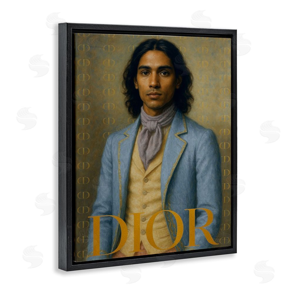 Grotto Studios Iconic Gentleman Fashion Black Floating Frame Canvas Wall Art Print