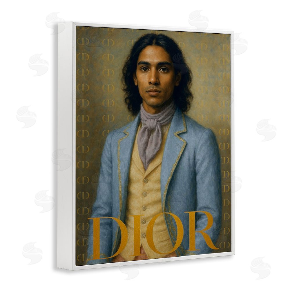Grotto Studios Iconic Gentleman Fashion White Framed Giclee Wall Art Print