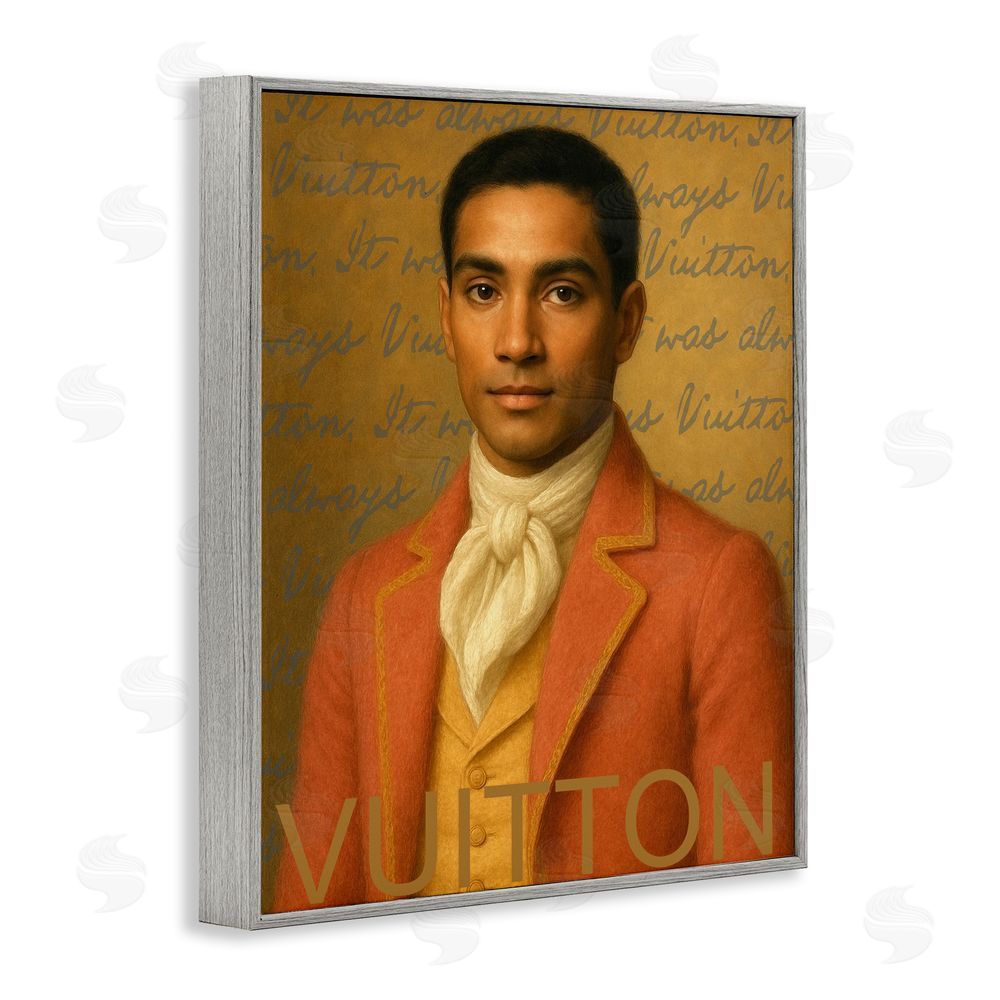 Grotto Studios Vintage Fashion Gent Gray Framed Giclee Wall Art Print