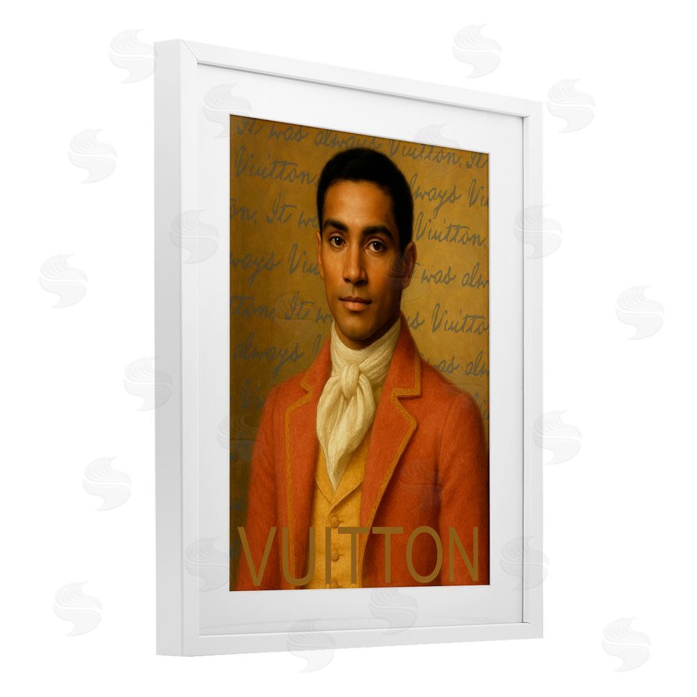 Grotto Studios Vintage Fashion Gent White Framed Print Under Glass Wall Art