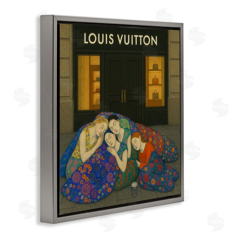 Grotto Studios Iconic Style Fashion Shop Gray Floating Frame Canvas Wall Art Print