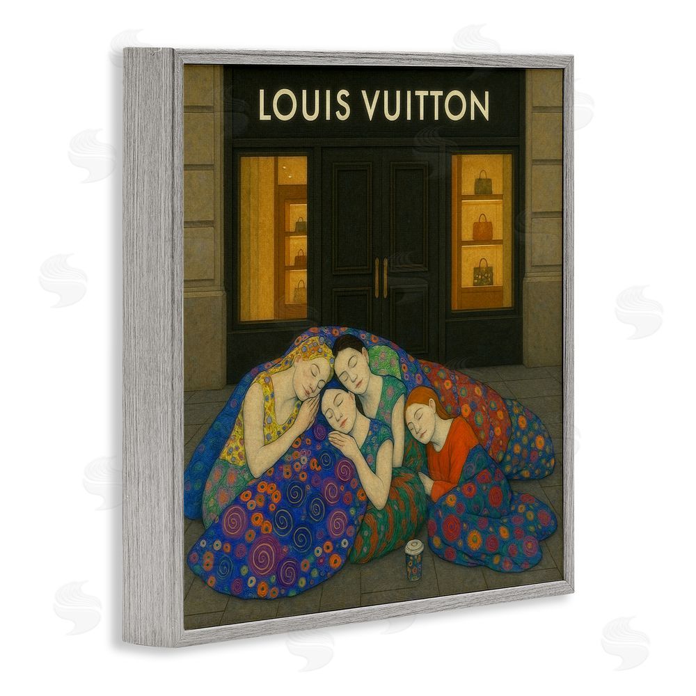 Grotto Studios Iconic Style Fashion Shop Gray Framed Giclee Wall Art Print