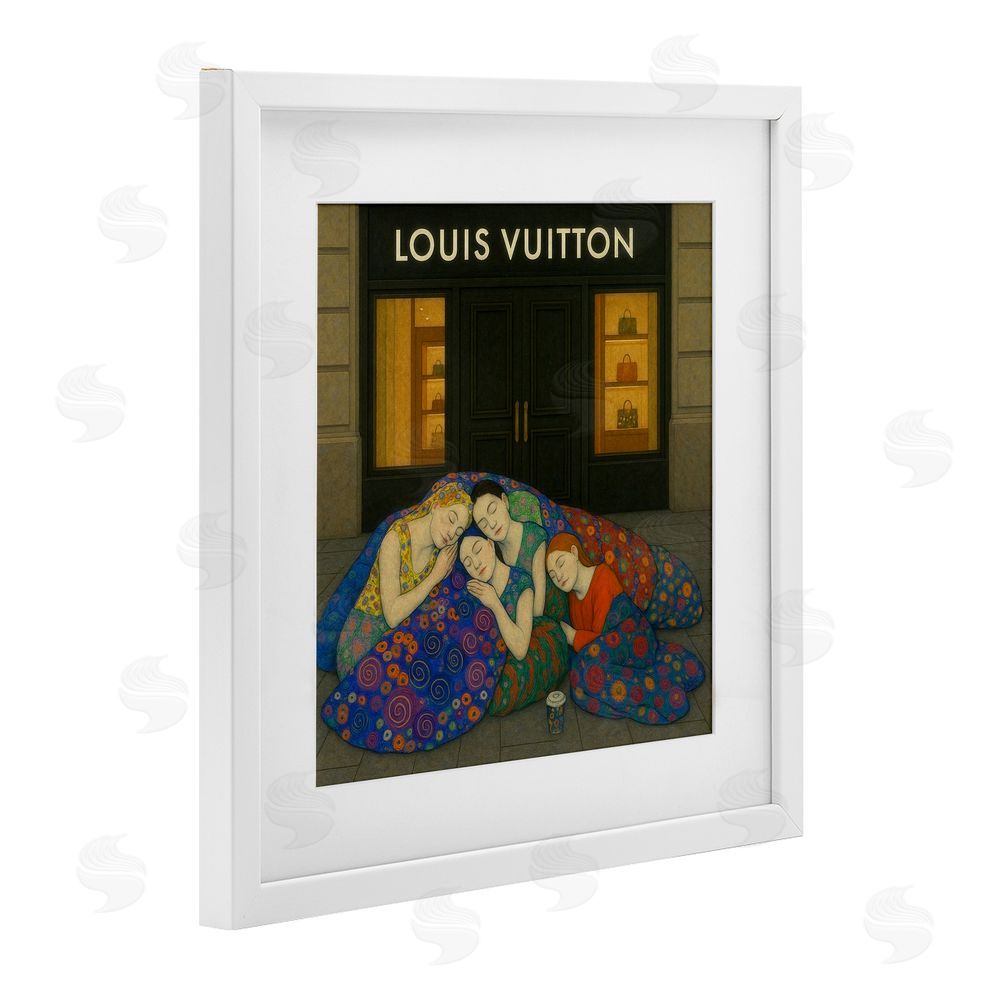 Grotto Studios Iconic Style Fashion Shop White Framed Print Under Glass Wall Art