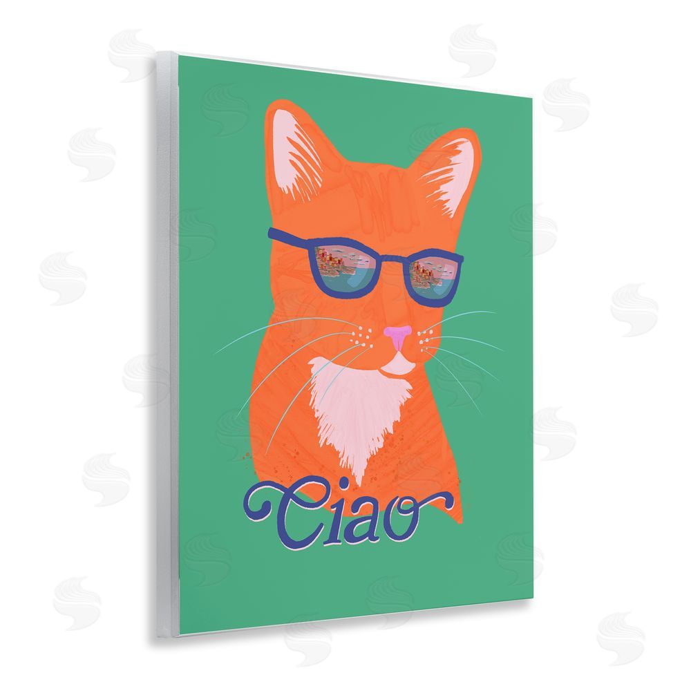 Steffanie Pisula Ciao Cool Cat Summer Vibes Wooden Wall Plaque Art Print