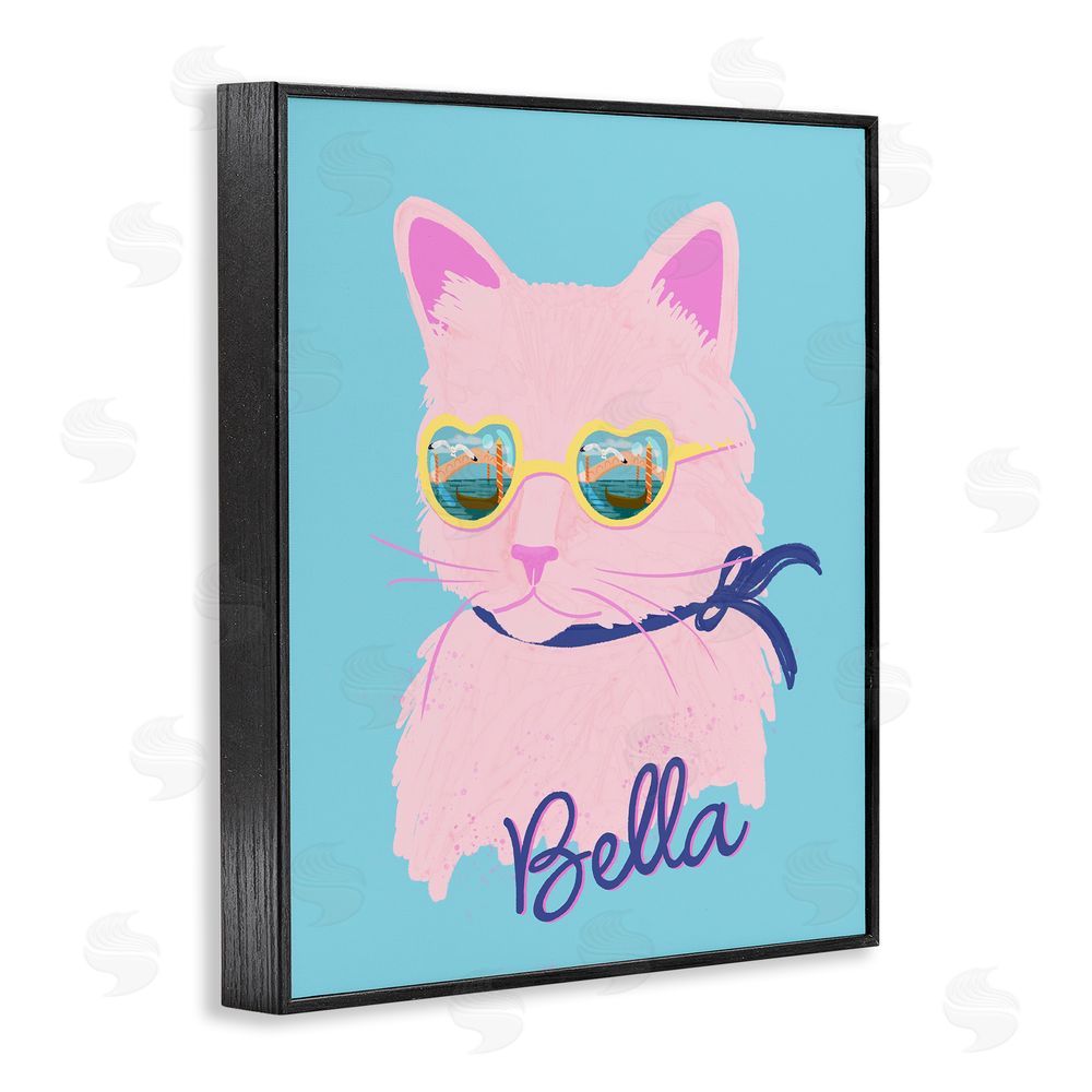 Steffanie Pisula Cool Cat Bella Black Framed Giclee Wall Art Print