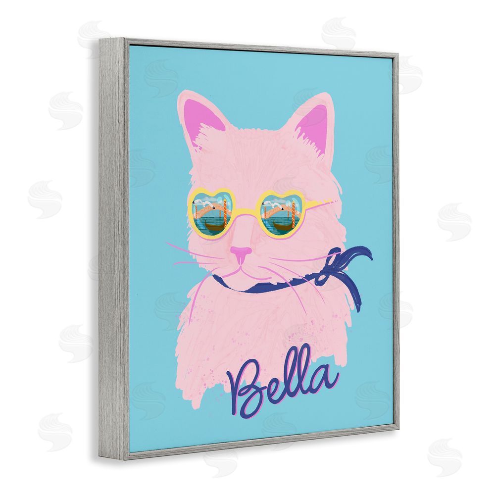 Steffanie Pisula Cool Cat Bella Gray Framed Giclee Wall Art Print