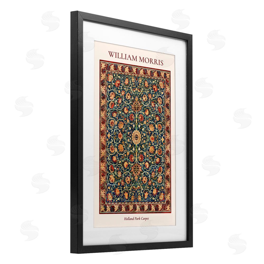 Vintage Hustle Holland Park William Morris Design Black Framed Print Under Glass Wall Art