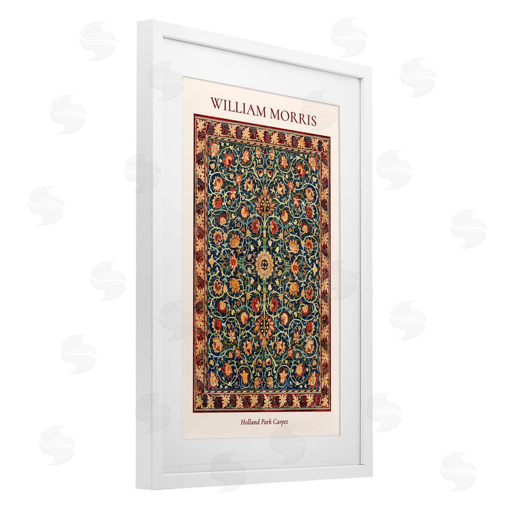 Vintage Hustle Holland Park William Morris Design White Framed Print Under Glass Wall Art