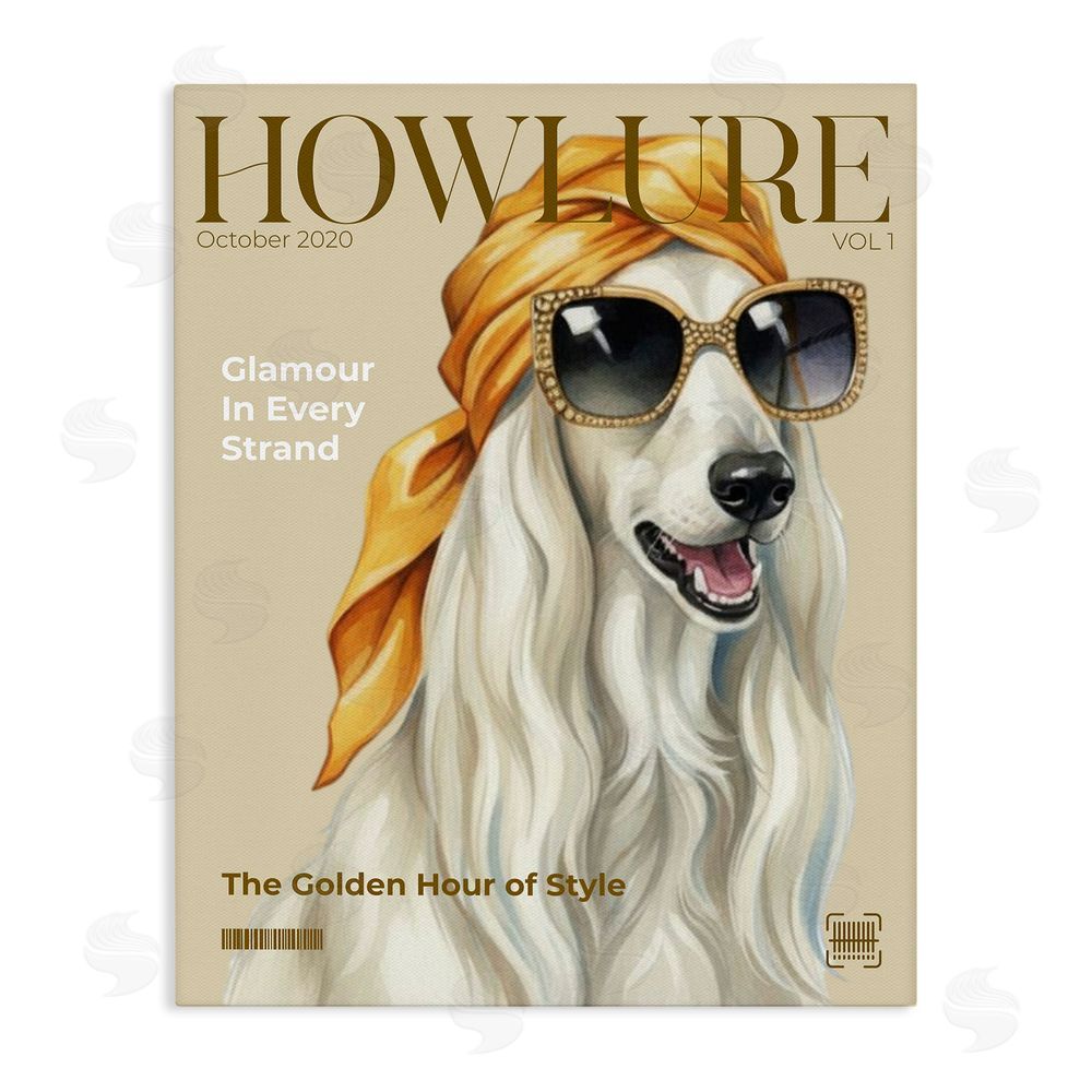 A Barefoot Stylist Howlure Dog Fashion Magazine Stretched Canvas Wall Art