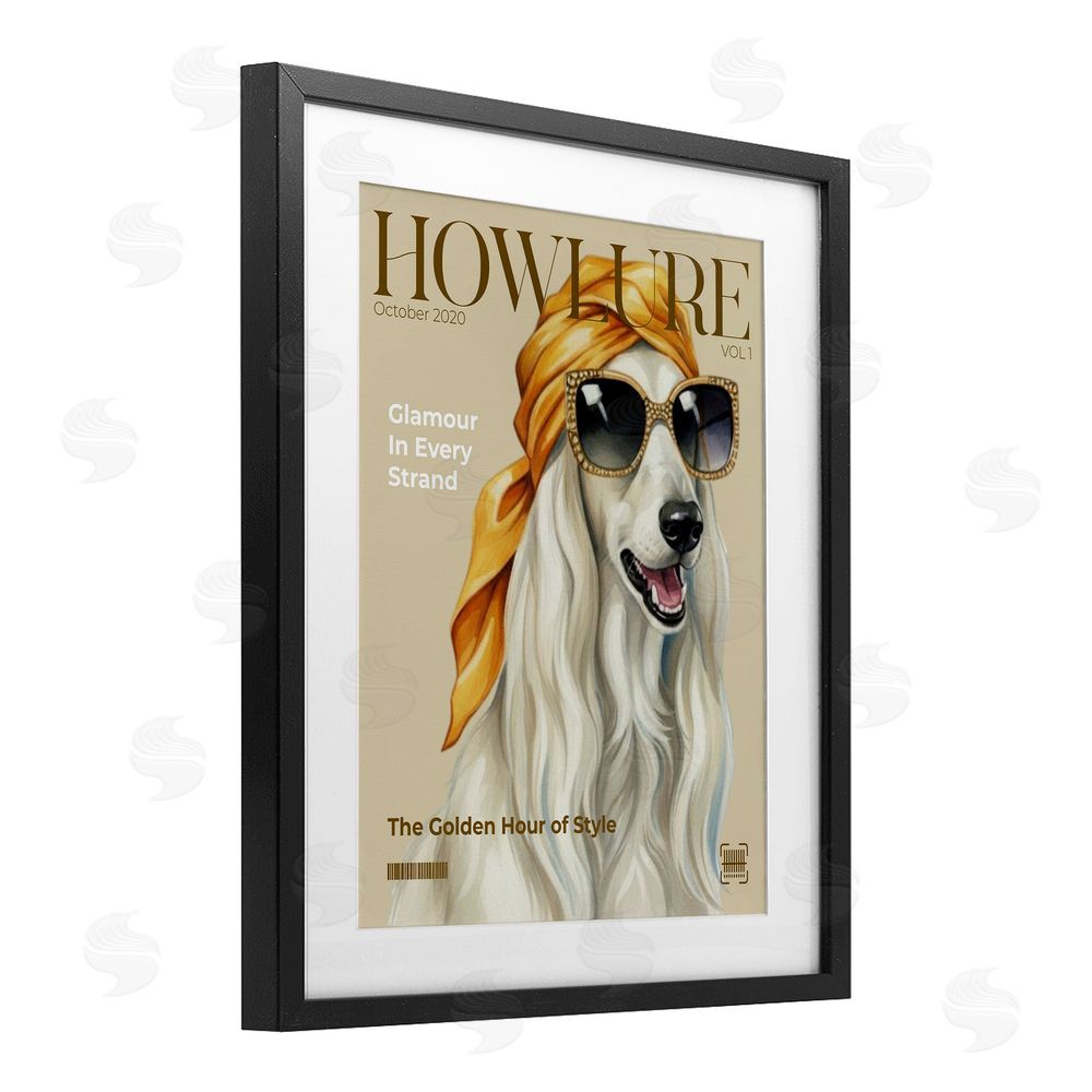 A Barefoot Stylist Howlure Dog Fashion Magazine Black Framed Print Under Glass Wall Art