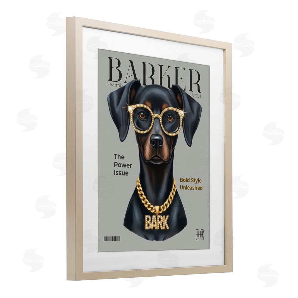 A Barefoot Stylist Barker Dog Fashion Magazine Birch Framed Print Under Glass Wall Art