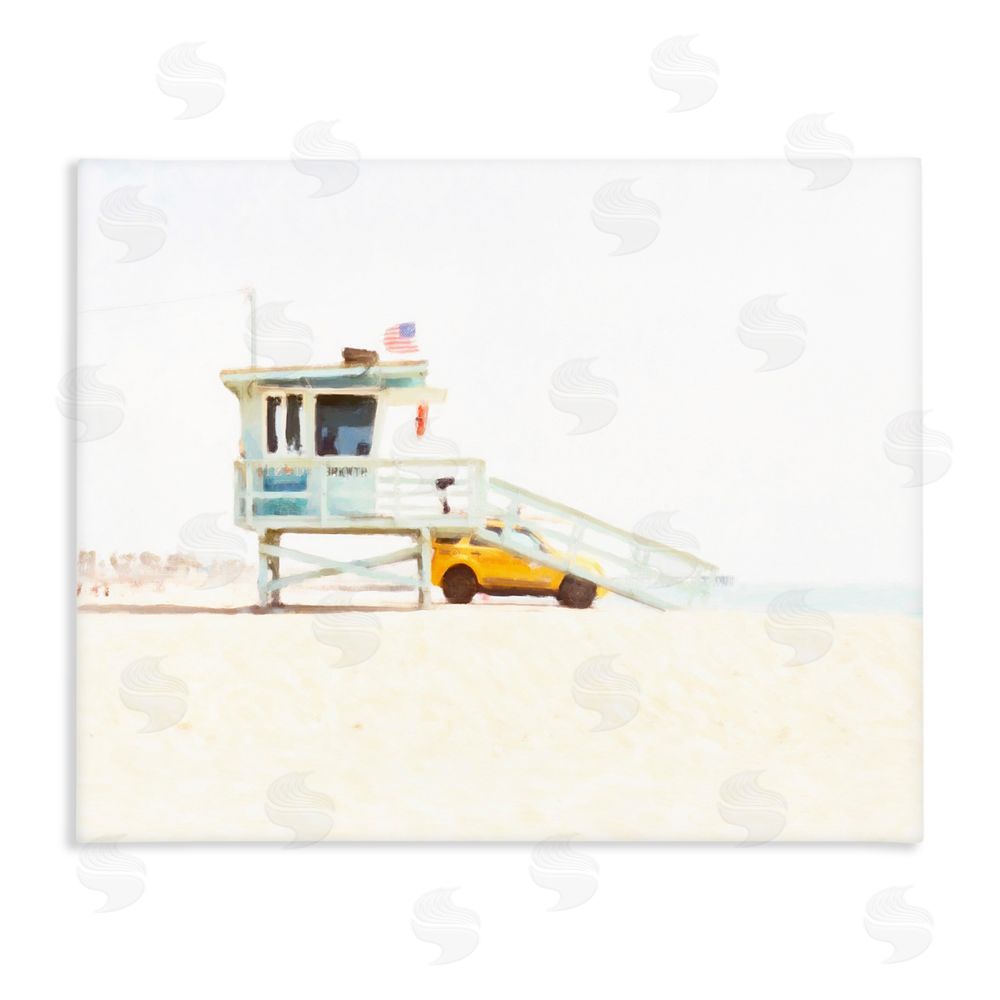 Kim Curinga Soft Light Lifeguard Station Stretched Canvas Wall Art Print
