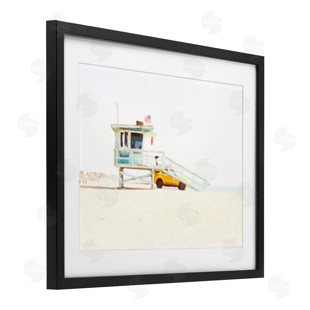 Kim Curinga Soft Light Lifeguard Station Black Framed Print Under Glass Wall Art