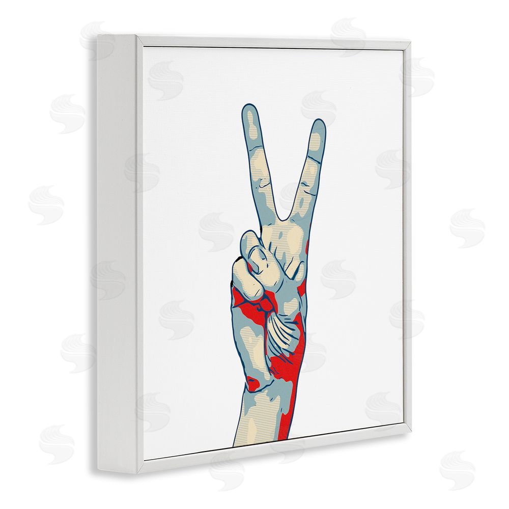 Kim Curinga Pop Style Peace Gesture White Framed Giclee Wall Art Print
