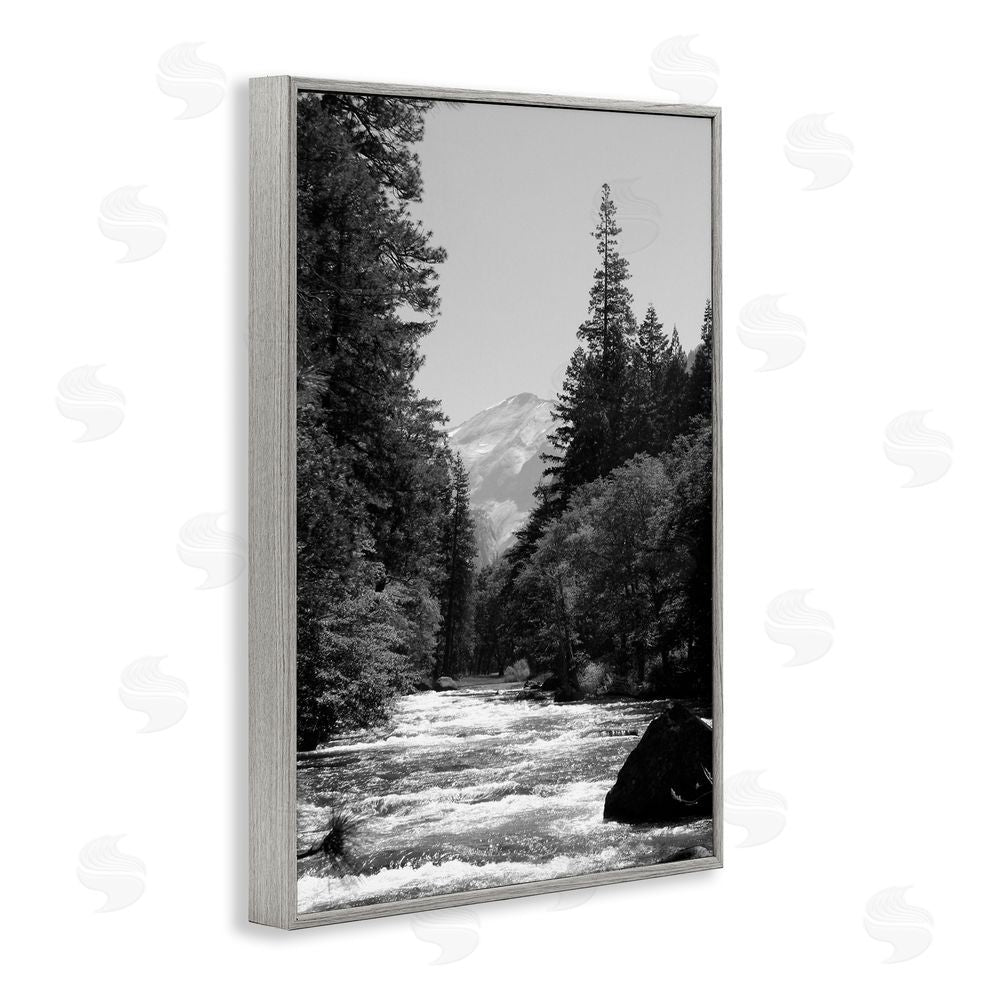 Kim Curinga Merced River Flow Gray Framed Giclee Wall Art Print