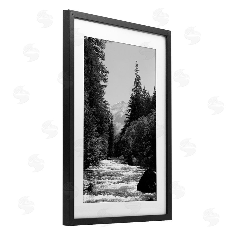 Kim Curinga Merced River Flow Black Framed Print Under Glass Wall Art