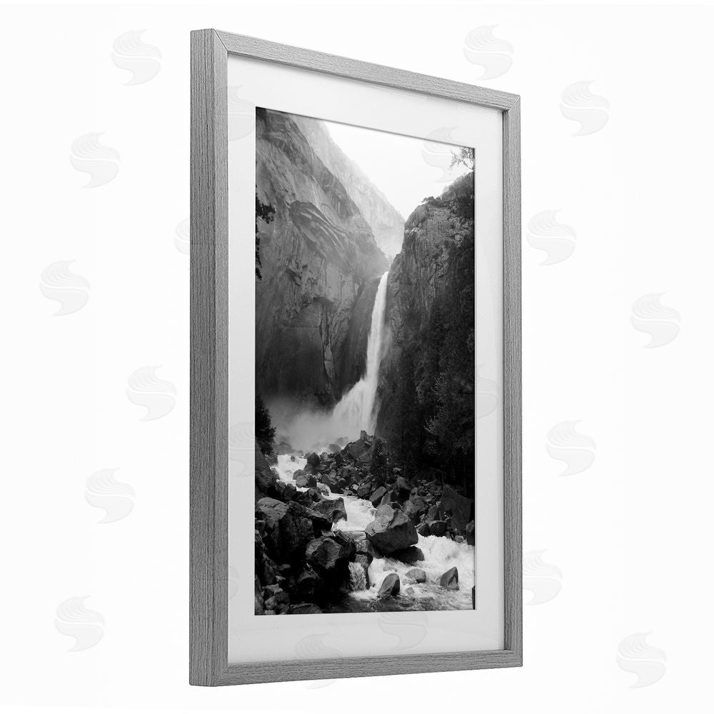 Kim Curinga Rocky Yosemite Falls Gray Framed Print Under Glass Wall Art