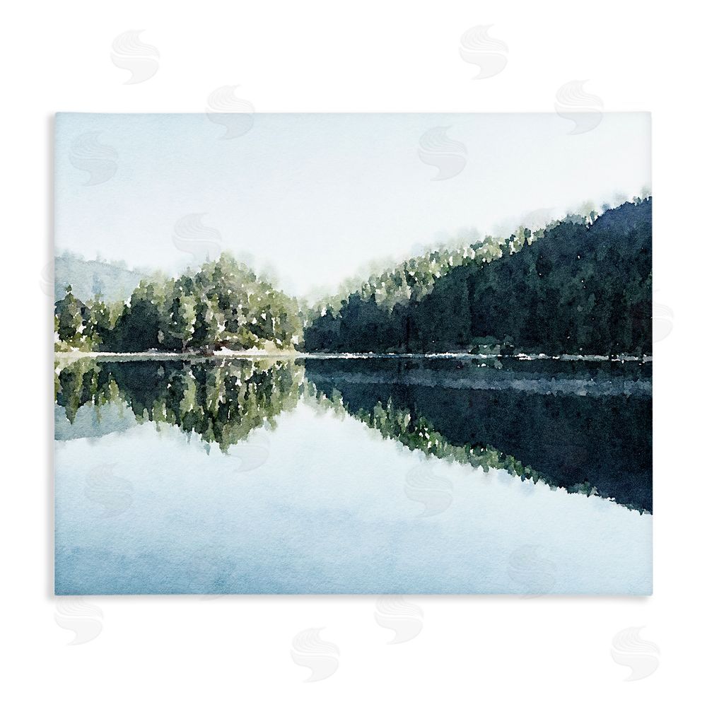 Kim Curinga Blue Lake Reflections Stretched Canvas Wall Art Print